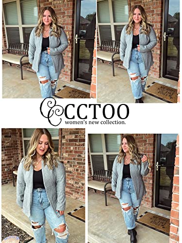 Women's Coat Casual Open Front Blazer Long Sleeve Stand Collar Solid Trench Business Work Office Jacket Outwear
