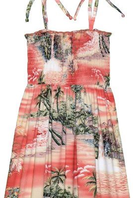 Girls Paradise Island Surf Elastic Tube Top Sundress