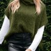 Womens Oversized Turtleneck Poncho Sweaters Short Batwing Sleeve Casual Slouchy Loose Fit Chunky Knit Pullover Tops